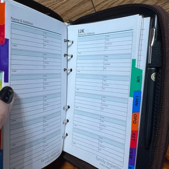 Vintage 1990's Family Organizer & Wallet Zippered Binder Calculator Memo Pad NEW - Picture 8 of 15